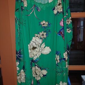 Cacique Green Floral Nightgown
